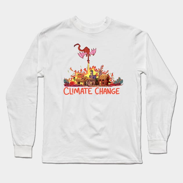 Climate Change Long Sleeve T-Shirt by Slack Wyrm